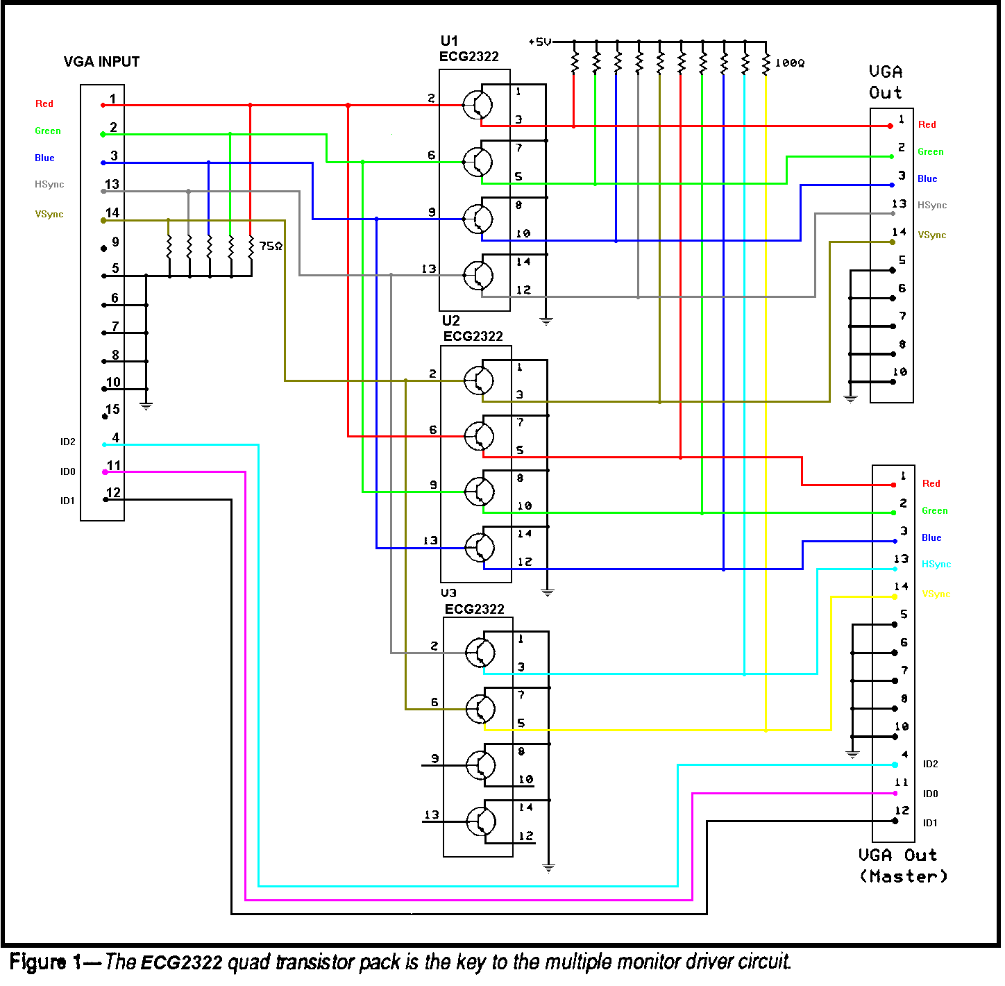 Схема vga разветвитель