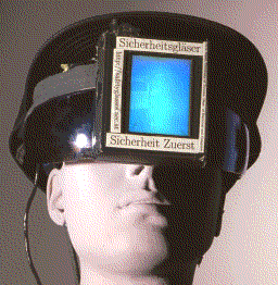 safetyglasses (mirrorshades) are computer eyeglasses also with
               outward facing web browser