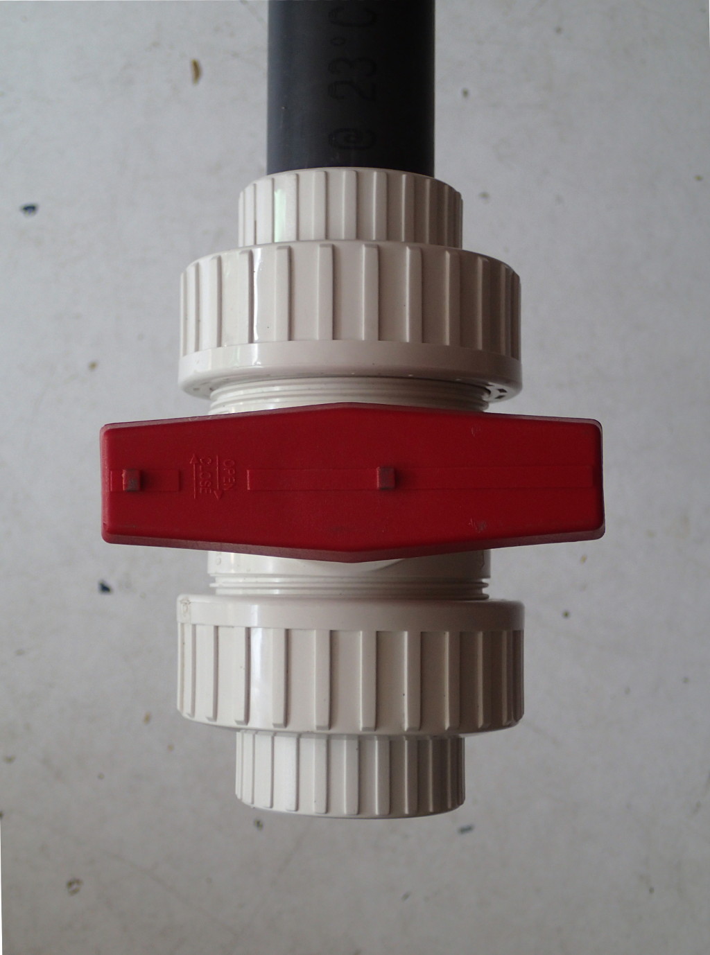 Here is a typical ball valve, shown in the closed position leftmost,and